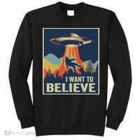 I Want To Believe Bigfoot Area 51 Alien UFO Sweatshirt thumb 0