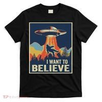 I Want To Believe Bigfoot Area 51 Alien UFO T-Shirt thumb 0