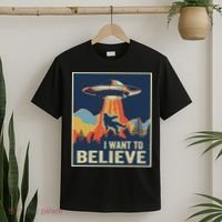 I Want To Believe Bigfoot Area 51 Alien UFO T-Shirt thumb 2