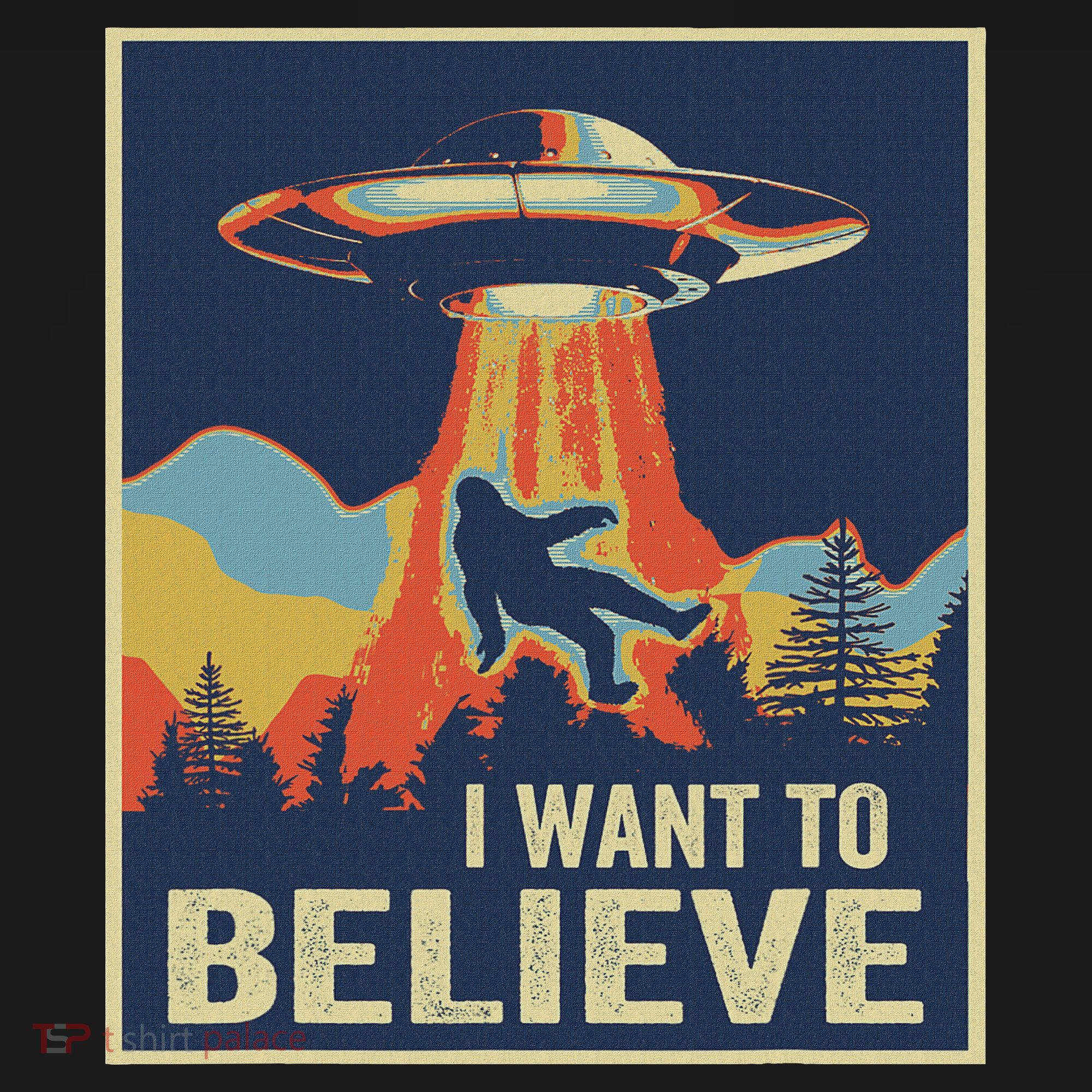 I Want To Believe Bigfoot Area 51 Alien UFO Women's Tank Top