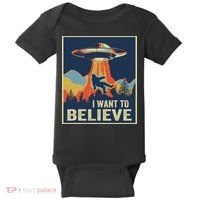 I Want To Believe Bigfoot Area 51 Alien UFO Baby Bodysuit thumb 0