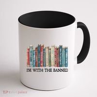 Im With The Banned Books Reading Librarian Coffee Mug thumb 1