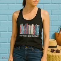 Im With The Banned Books Reading Librarian Women's Tank Top thumb 2