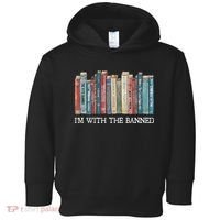 Im With The Banned Books Reading Librarian Toddler Hoodie thumb 0