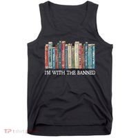 Im With The Banned Books Reading Librarian Tank Top thumb 0