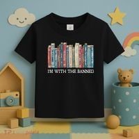 Im With The Banned Books Reading Librarian Toddler T-Shirt thumb 3