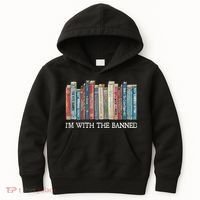 Im With The Banned Books Reading Librarian Kids Hoodie thumb 0