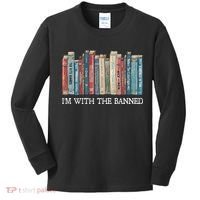Im With The Banned Books Reading Librarian Kids Long Sleeve Shirt thumb 0