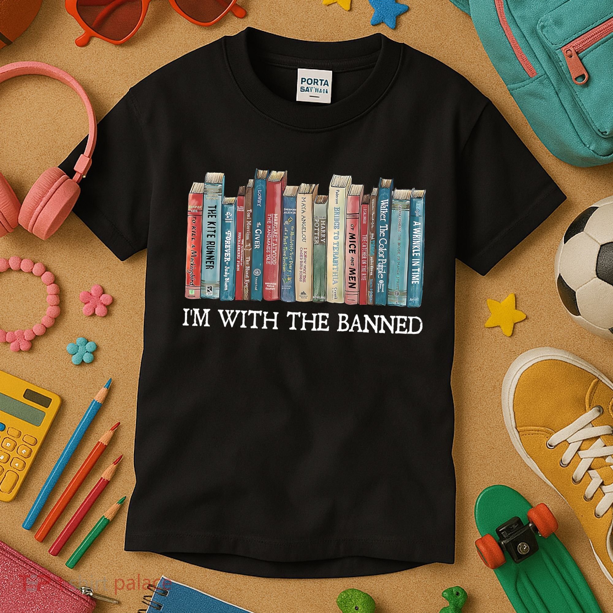 Im With The Banned Books Reading Librarian Kids T-Shirt