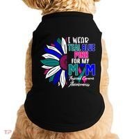 I Wear Teal Blue Pink For My Mom Thyroid Cancer Awareness Funny Gift Doggie Tank thumb 0