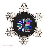 I Wear Teal Blue Pink For My Mom Thyroid Cancer Awareness Funny Gift Ornament thumb 0
