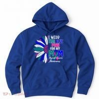 I Wear Teal Blue Pink For My Mom Thyroid Cancer Awareness Funny Gift Hoodie thumb 0