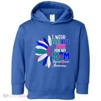 I Wear Teal Blue Pink For My Mom Thyroid Cancer Awareness Funny Gift Toddler Hoodie thumb 0