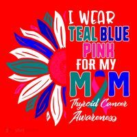I Wear Teal Blue Pink For My Mom Thyroid Cancer Awareness Funny Gift Santa Hat thumb 1