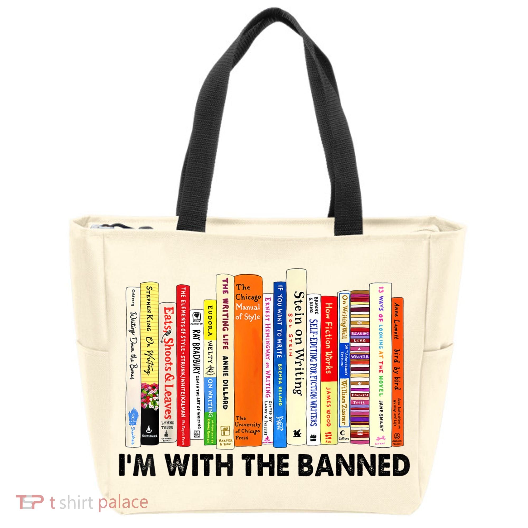 Im With The Banned Banned Books Reading Librarian Bookish Tote Bag