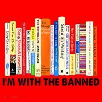 Im With The Banned Banned Books Reading Librarian Bookish Santa Hat thumb 1