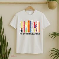 Im With The Banned Banned Books Reading Librarian Bookish T-Shirt thumb 2