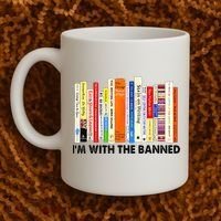 Im With The Banned Banned Books Reading Librarian Bookish Coffee Mug thumb 2