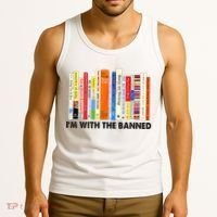 Im With The Banned Banned Books Reading Librarian Bookish Tank Top thumb 3