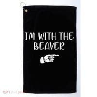 I'm With The BEAVER Golf Towel thumb 0