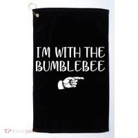 I'm With The Bumblebee Golf Towel thumb 0