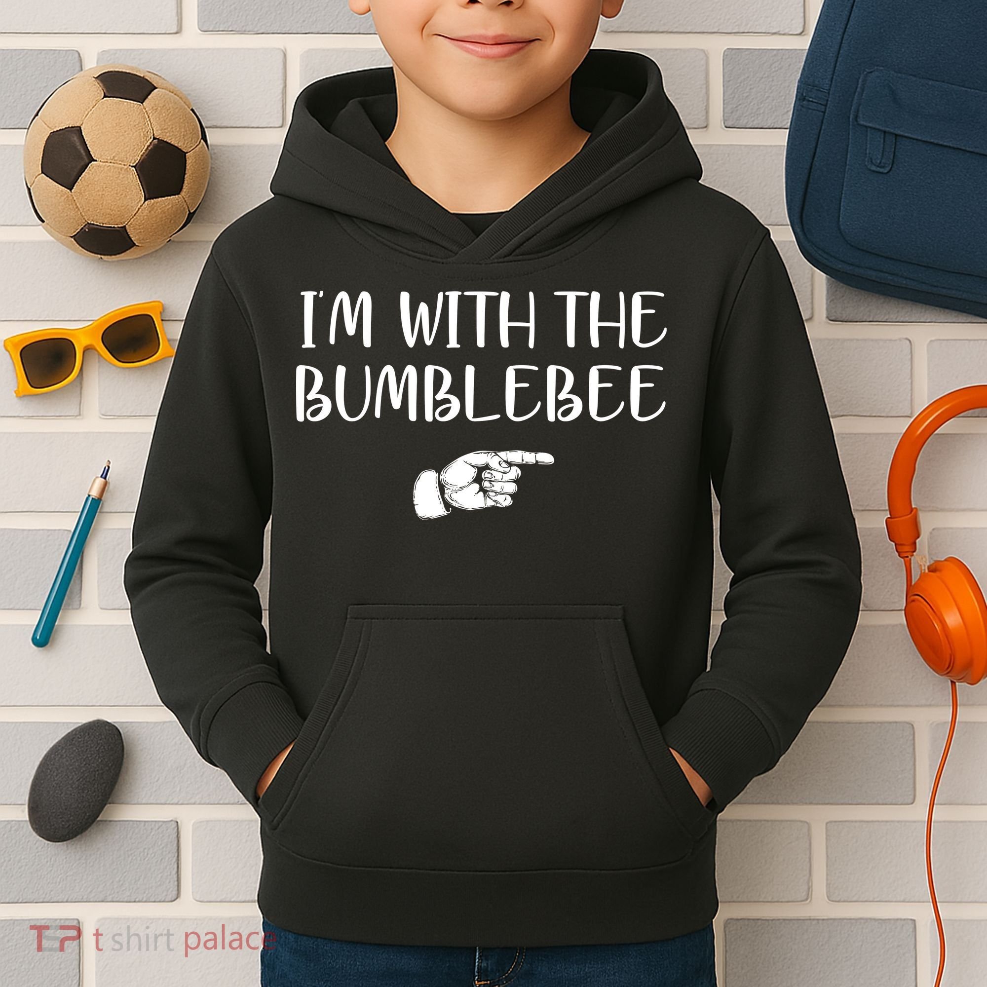I'm With The Bumblebee Kids Hoodie