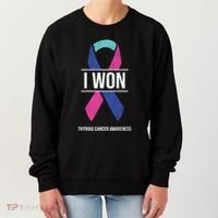 I Won Thyroid Cancer Awareness Thyroid Cancer Ribbon Gift Women's Sweatshirt thumb 0