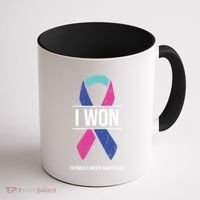 I Won Thyroid Cancer Awareness Thyroid Cancer Ribbon Gift Coffee Mug thumb 1