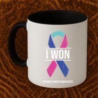 I Won Thyroid Cancer Awareness Thyroid Cancer Ribbon Gift Coffee Mug thumb 2
