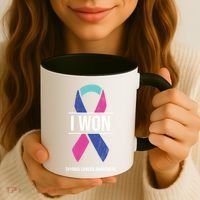 I Won Thyroid Cancer Awareness Thyroid Cancer Ribbon Gift Coffee Mug thumb 3
