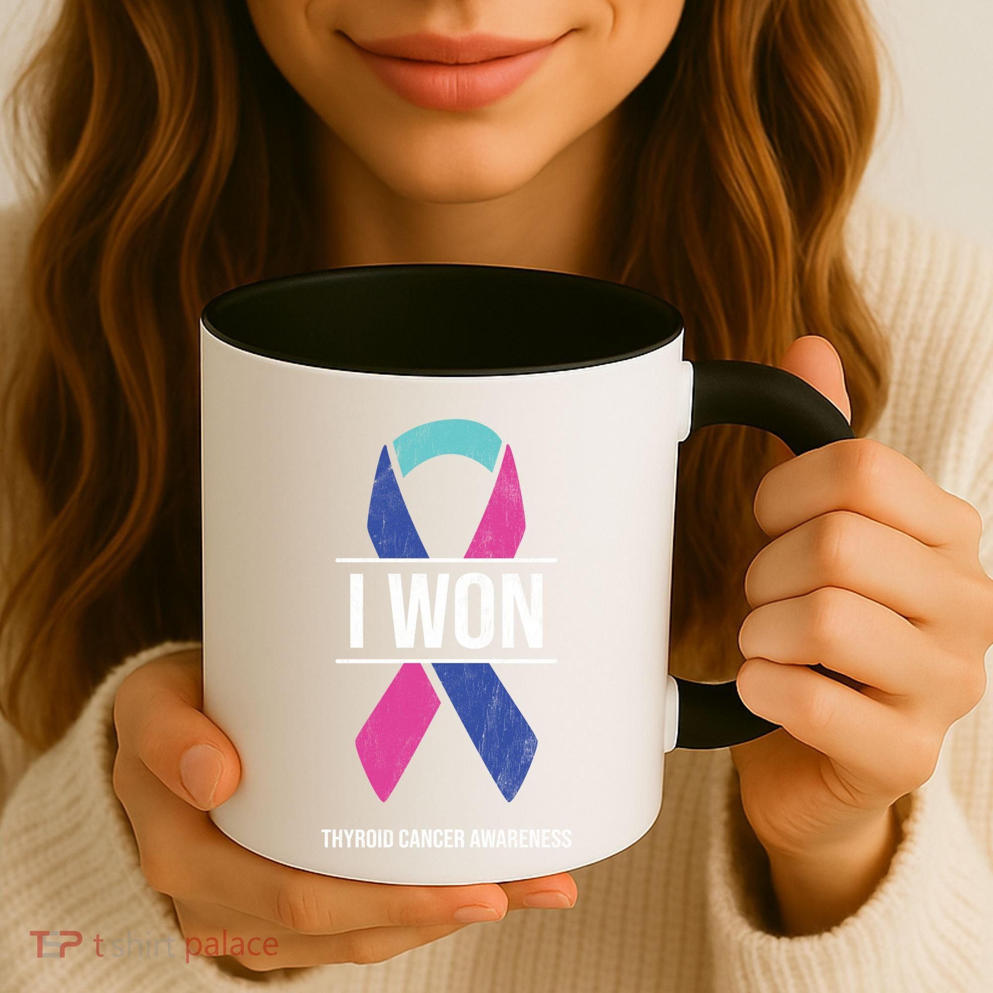 I Won Thyroid Cancer Awareness Thyroid Cancer Ribbon Gift Coffee Mug