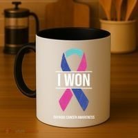 I Won Thyroid Cancer Awareness Thyroid Cancer Ribbon Gift Coffee Mug thumb 4