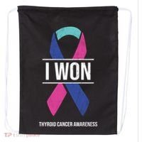 I Won Thyroid Cancer Awareness Thyroid Cancer Ribbon Gift Drawstring Bag thumb 0