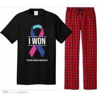 I Won Thyroid Cancer Awareness Thyroid Cancer Ribbon Gift Pajama Set thumb 0