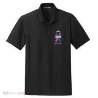 I Won Thyroid Cancer Awareness Thyroid Cancer Ribbon Gift Dry Zone Grid Polo thumb 0