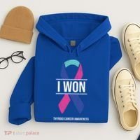 I Won Thyroid Cancer Awareness Thyroid Cancer Ribbon Gift Hoodie thumb 4