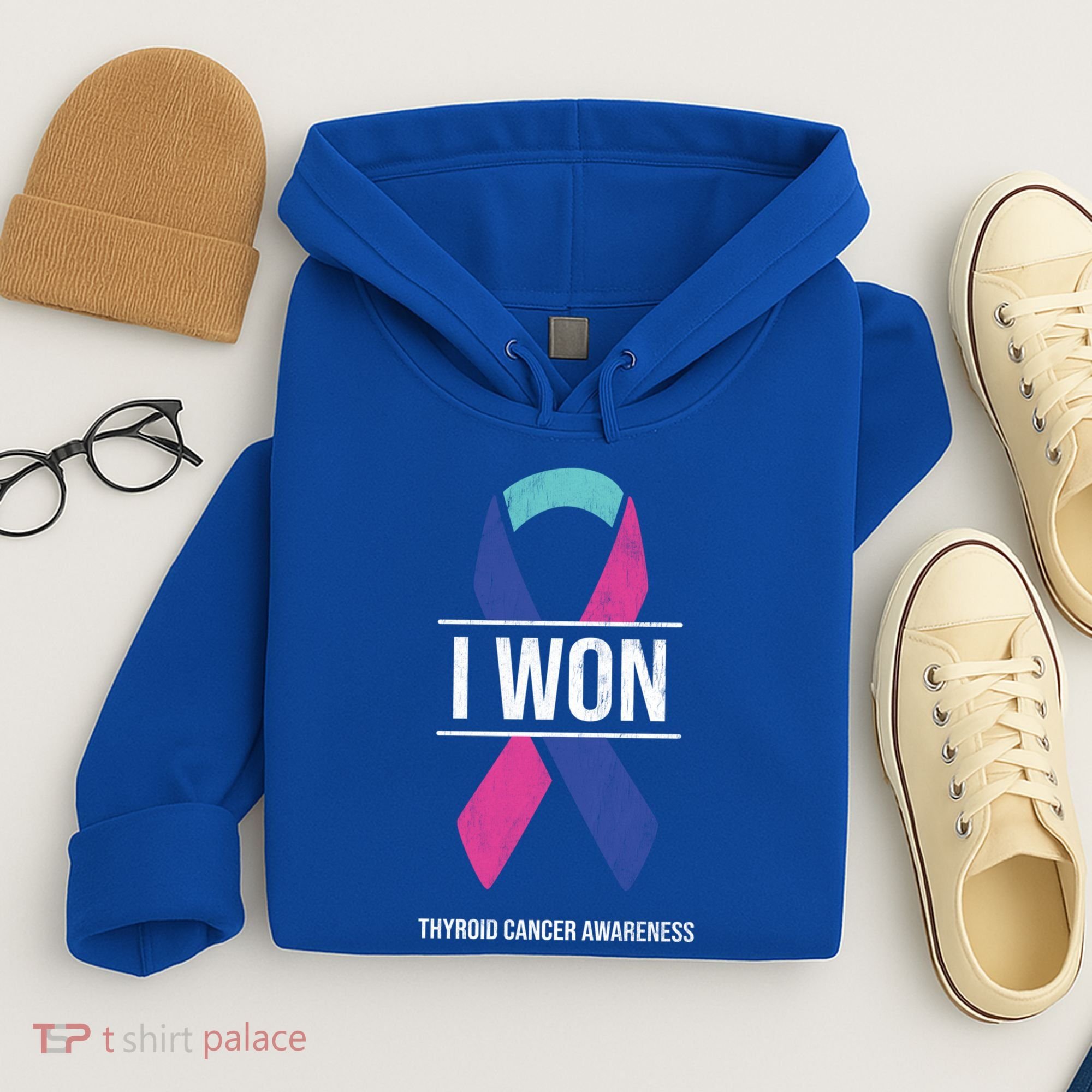 I Won Thyroid Cancer Awareness Thyroid Cancer Ribbon Gift Hoodie