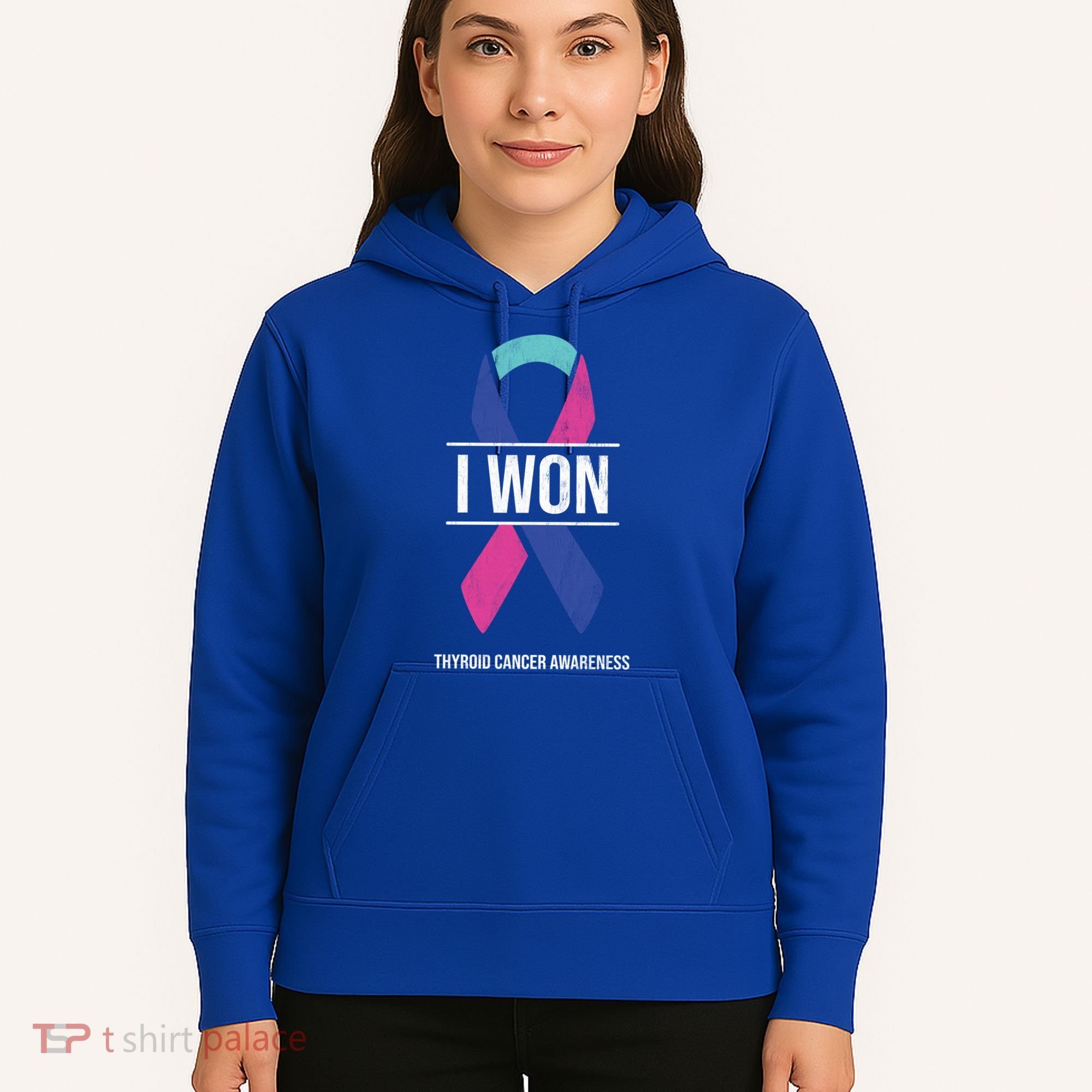 I Won Thyroid Cancer Awareness Thyroid Cancer Ribbon Gift Hoodie