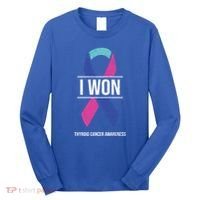 I Won Thyroid Cancer Awareness Thyroid Cancer Ribbon Gift Long Sleeve Shirt thumb 0