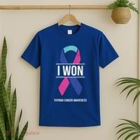 I Won Thyroid Cancer Awareness Thyroid Cancer Ribbon Gift T-Shirt thumb 2