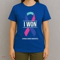 I Won Thyroid Cancer Awareness Thyroid Cancer Ribbon Gift T-Shirt thumb 4