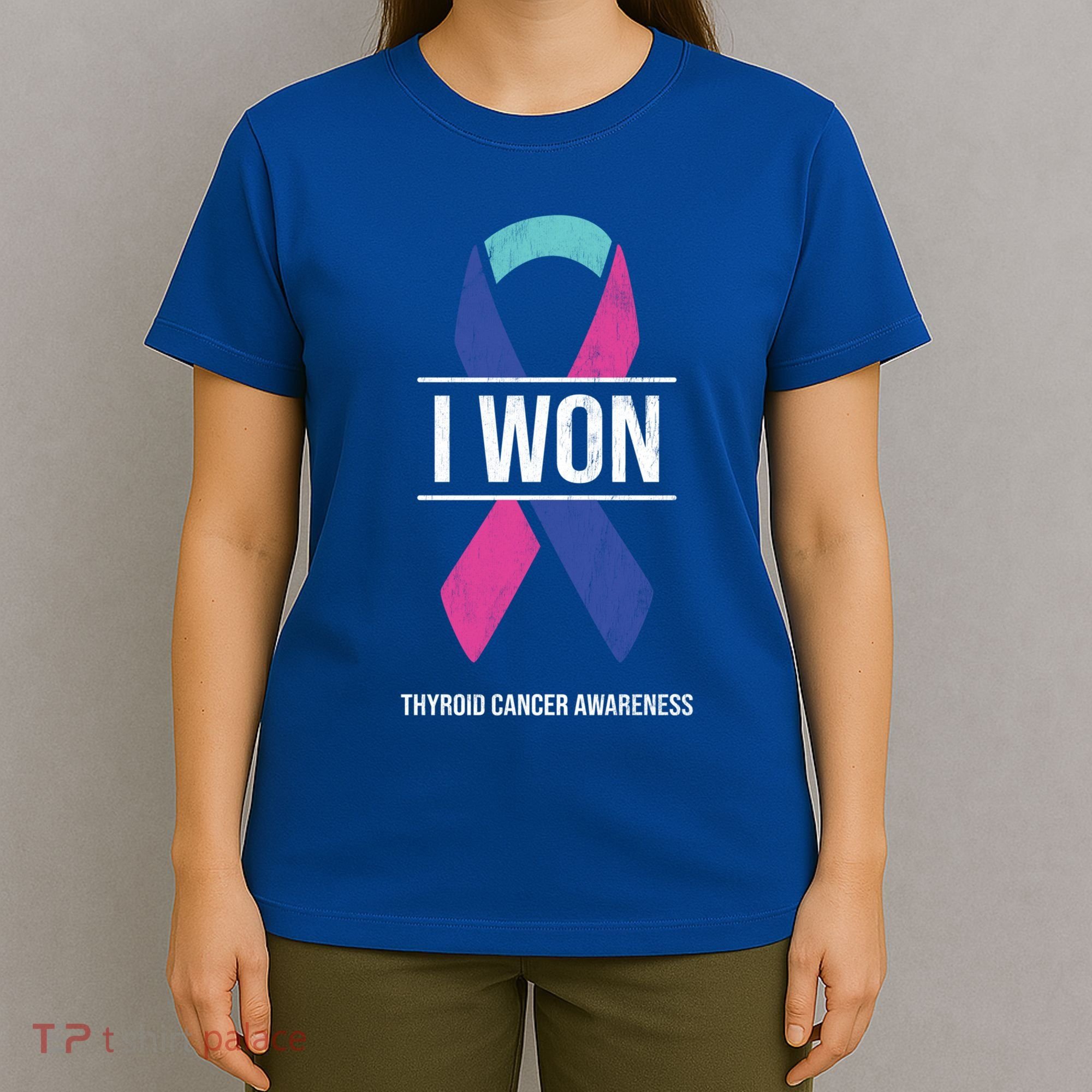 I Won Thyroid Cancer Awareness Thyroid Cancer Ribbon Gift T-Shirt