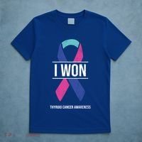 I Won Thyroid Cancer Awareness Thyroid Cancer Ribbon Gift T-Shirt thumb 5