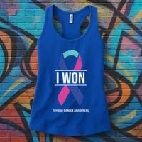 I Won Thyroid Cancer Awareness Thyroid Cancer Ribbon Gift Women's Tank Top thumb 3