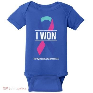 I Won Thyroid Cancer Awareness Thyroid Cancer Ribbon Gift Baby Bodysuit