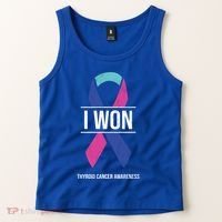 I Won Thyroid Cancer Awareness Thyroid Cancer Ribbon Gift Tank Top thumb 2