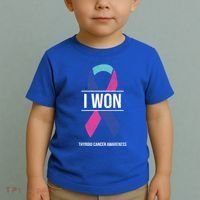I Won Thyroid Cancer Awareness Thyroid Cancer Ribbon Gift Toddler T-Shirt thumb 2