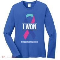 I Won Thyroid Cancer Awareness Thyroid Cancer Ribbon Gift Women's Long Sleeve Shirt thumb 0