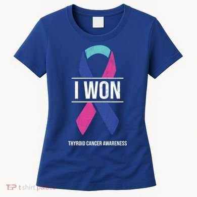 I Won Thyroid Cancer Awareness Thyroid Cancer Ribbon Gift Women's T-Shirt