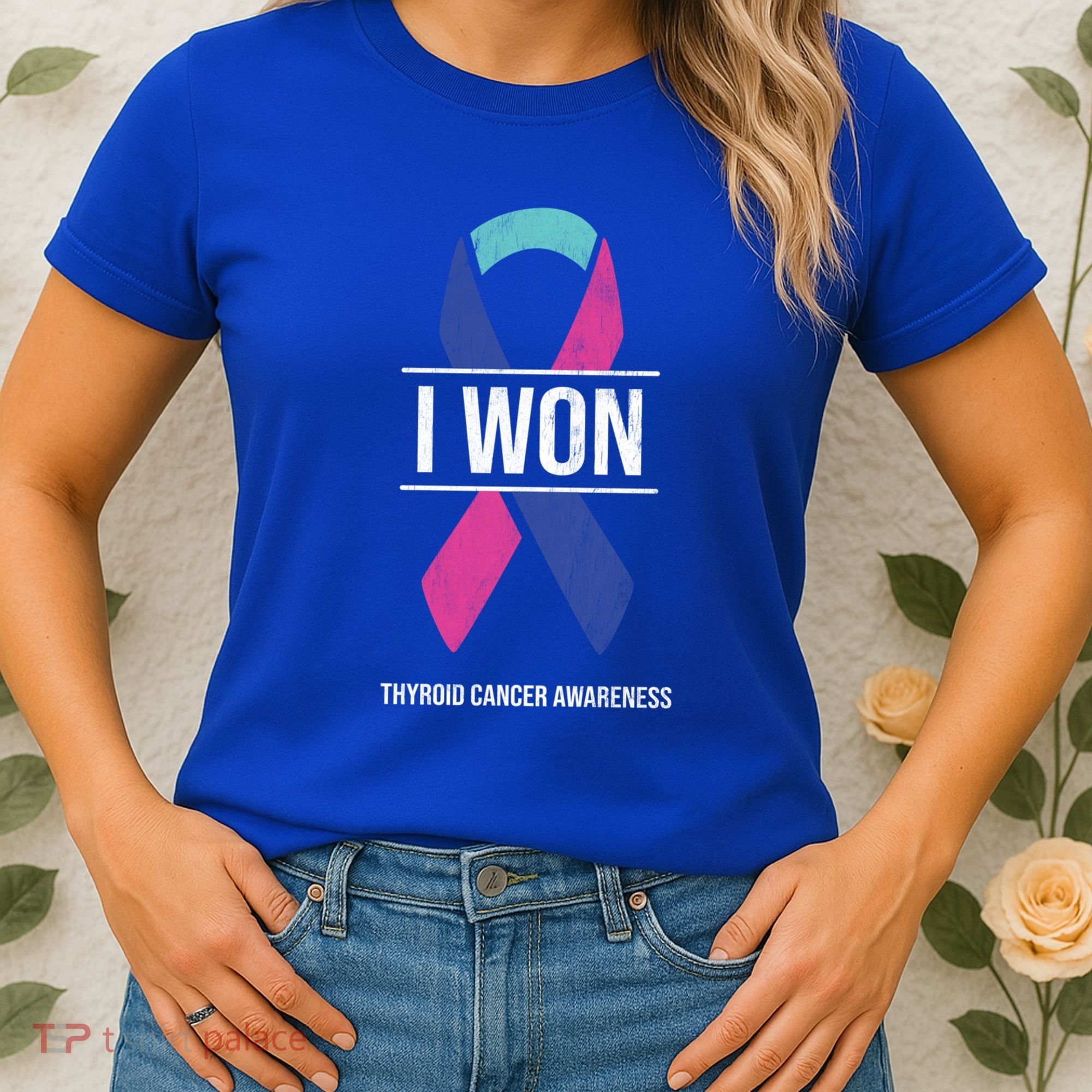 I Won Thyroid Cancer Awareness Thyroid Cancer Ribbon Gift Women's T-Shirt